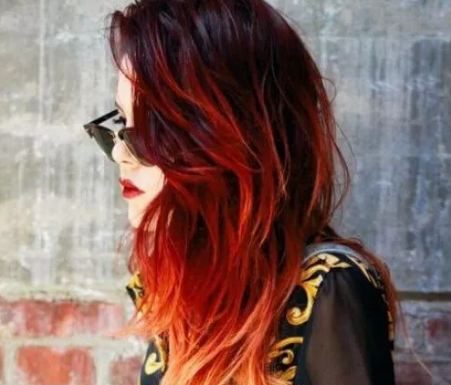 12 idej za ombre stil v odtenkih rdeče