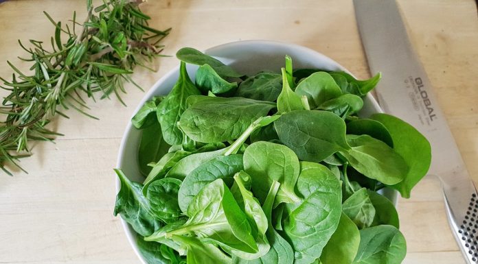 Recept: solata z mlado špinačo, avokadom in pinjolami