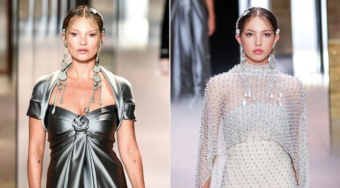 Nekdanja supermanekenka se je po modni pisti sprehodila s svojo hčerjo