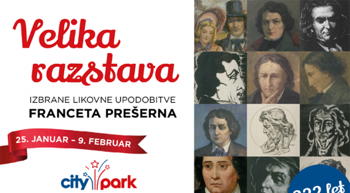 V Citypark na razstavo del Franceta Prešerna