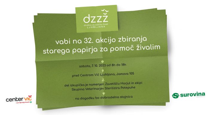 Jesenska zbiralna akcija starega papirja in knjig pred Centrom Vič