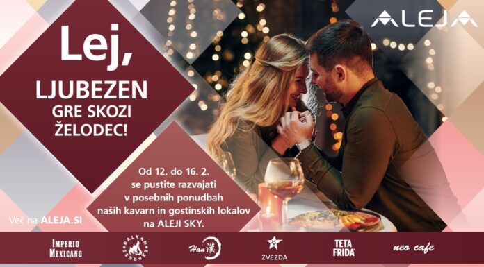 Romantično valentinovo v ALEJI – cvetlična razstava, kulinarika in drsanje