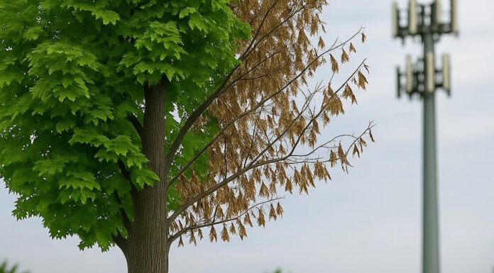 Drevesa v bližini mobilnih stolpov kažejo znake hudih poškodb